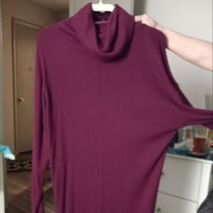 Midi-Maxi Sweater Dress with Mockneck. Deep Burgundy..Size XL..Brand new no Tags